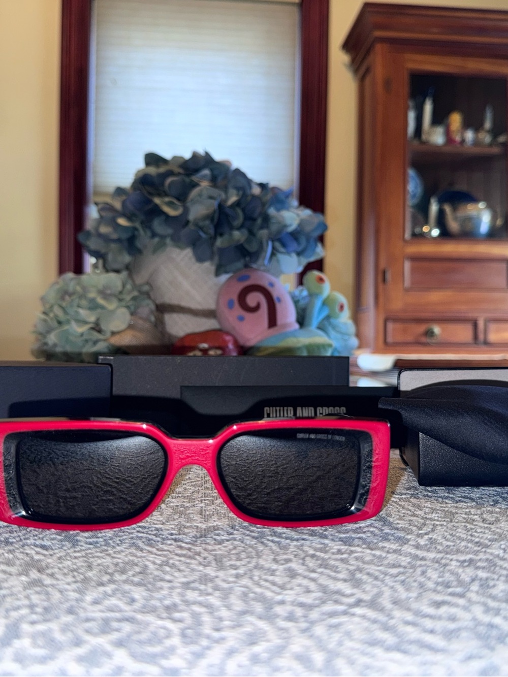 Cutler and Gross 1368 Unisex Red Rectangle Sunglasses NWT GIFTABLE!